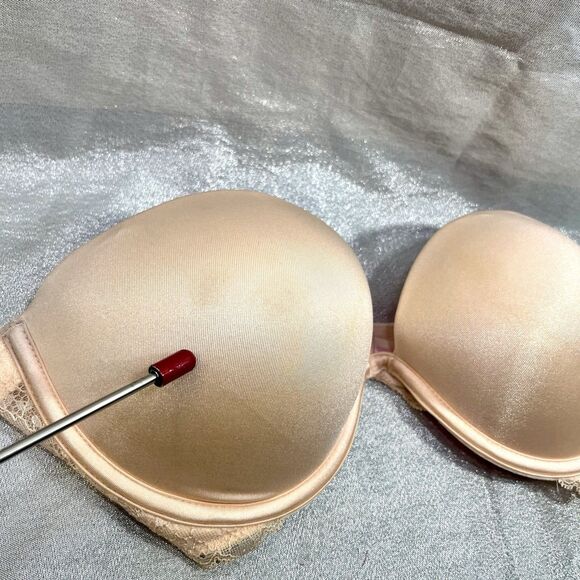 Victoria's Secret PINK Bra Woman's 34C Strapless Satin and Lace Pink - Picture 7 of 7